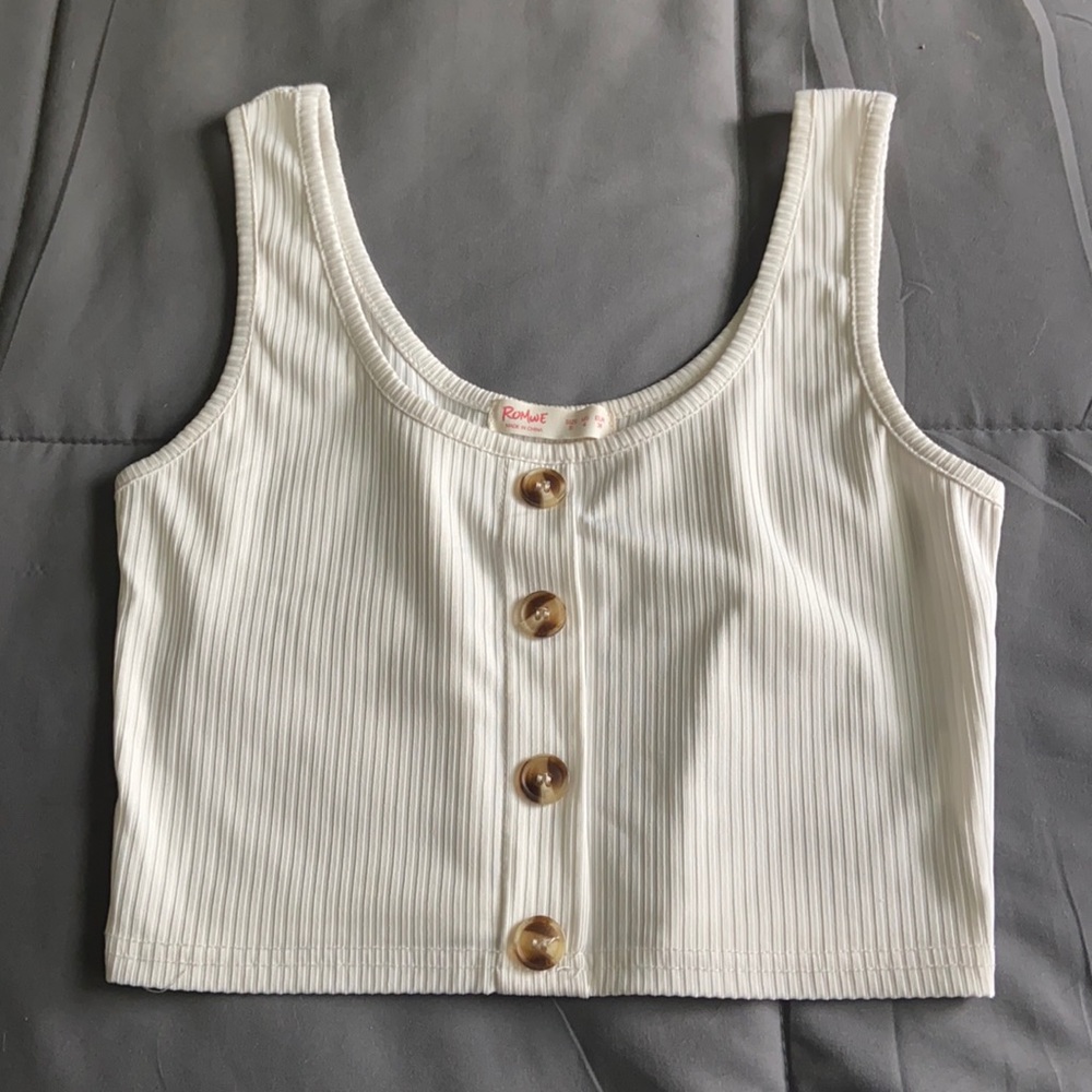 white cropped tank